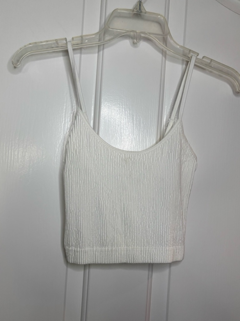 EUC STPL White Ribbed Cropped Tank Top - Size S Women’s- super soft